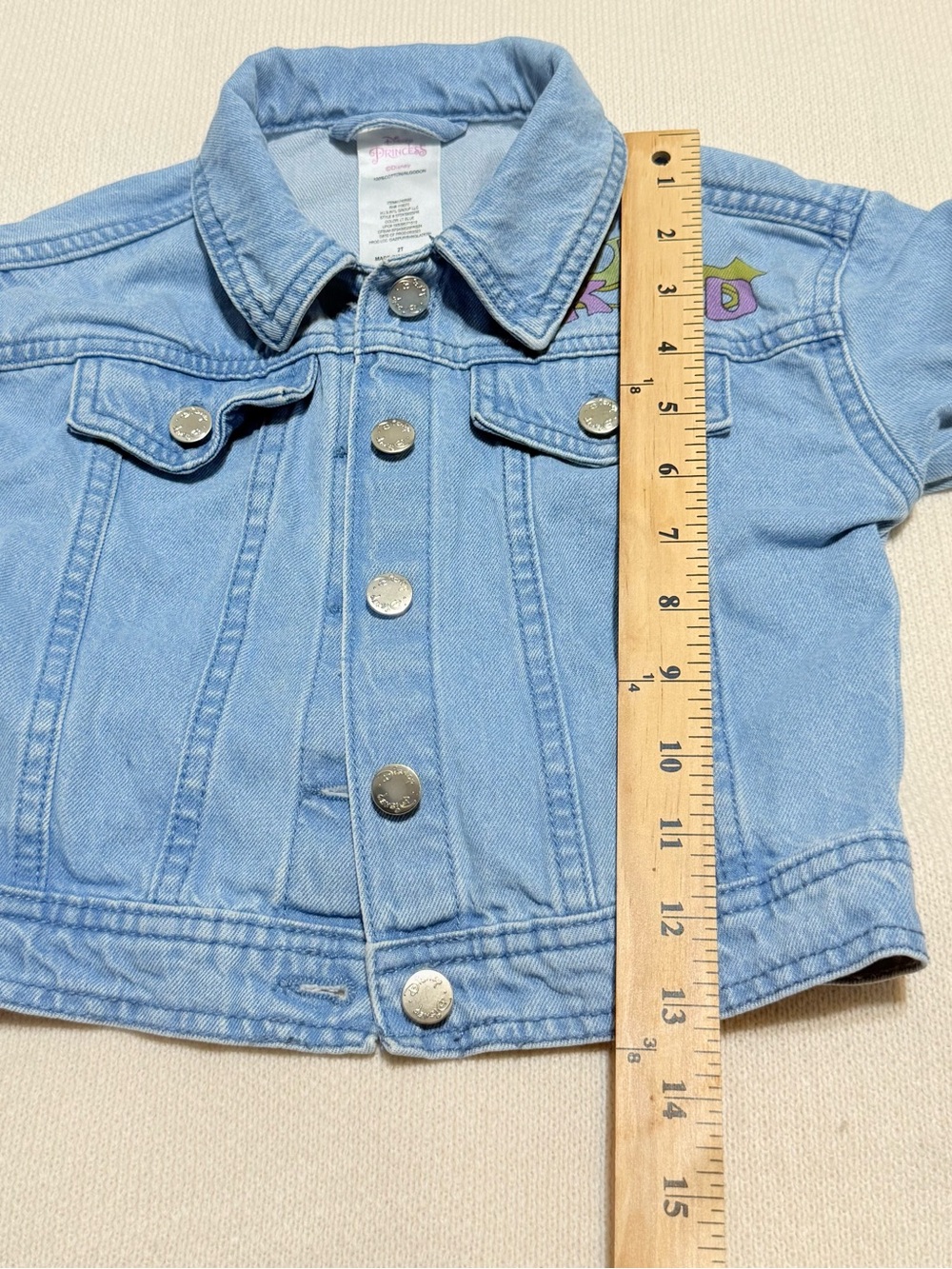 Disney Blue Kids Denim Jacket with‎ Embroidered Graphic size 2T - Picture 6 of 9
